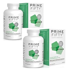 PRIME FIFTY Fighting Fatigue | Over 50 Multivitamins & Minerals Targetted for Age-Related Tiredness | Energy Tablets for 50,60,70 Plus Men Women | Wiser than Generic Multi Vitamin 120Tabs *2Pck +eBook
