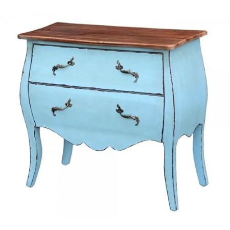 Distress Painted Antique Etienne Blue French Shabby Chic Two