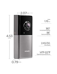 Cámara de seguridad inalámbrica Zmodo Sight 180, ángulo de visión de 180 grados, resolución Full HD 1080p, funciona con Alexa