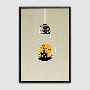 Framed Canvas Wall Art Bottle and Bulb Canvas Prints Home Artwork Decoration for Living Room,Bedroom - 16x24 inches