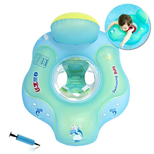 HONGCI Baby Swimming Float Safe Seat, Newborn Baby Learn to Swim Inflatable Trainer - Inflatable Baby Pool Float, Baby Swimming Ring, Baby Swim Seat (includes an air pump) (10-26 Months)