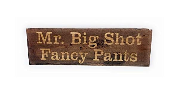 Mr Big Shot Fancy Pants 10 5 X 3 Novelty Office Wood Desk Topper Name Sign Do Not Disturb Home Decor Plaques Signs Home Garden