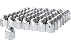 United Pacific 10057CB Wheel Lug Nut Cover Set, 1-1/2" x 2-1/4", Chrome, Plastic, Standard, Push-On Style