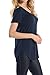 Shamaim Womens Short Sleeve Rayon T shirt V-Neck Tunic Top Navy XL