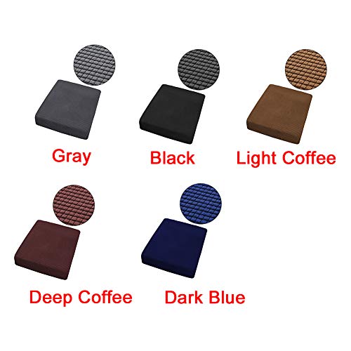 YOTHG Elastic Seat Cushion Covers,Polyester Stretch Sofa Cushions Cover Couch Seat Chair Individual Slipcover Furniture Dirt Protection Covers Pet Protector Slipcovers(Black-for Two Person) - Thumbnail 2