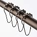iDesign Steel Roller Shower Curtain Rings/Hooks - Bronze, Set of 12