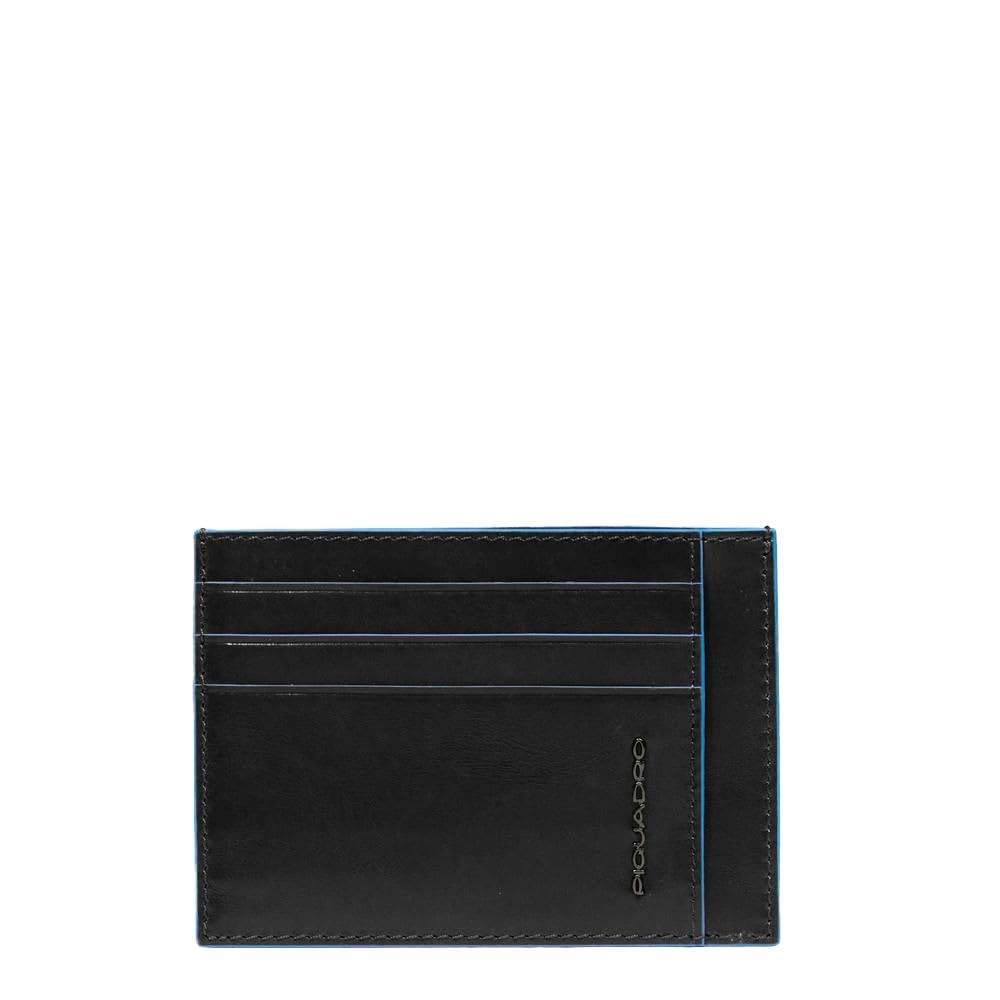 PIQUADRO Blue Square 11cm Credit Card Holder, Black, 11 cm, Credit Card Holder