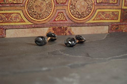 Labradorite and Gold Cufflinks - Mens - Unisex - One of a Kind - Artisan Jewelry - Gemstone - Wire Wrap Jewelry