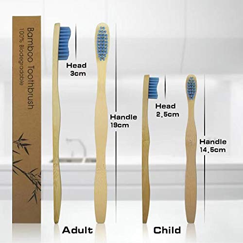Biodegradable Bamboo Toothbrushes, 10 Pcs Eco-Friendly Natural Toothbrushes for Adults with BPA Free Soft Nylon Bristles,Compostable,Green and Nonplastic(5 Colors Set)