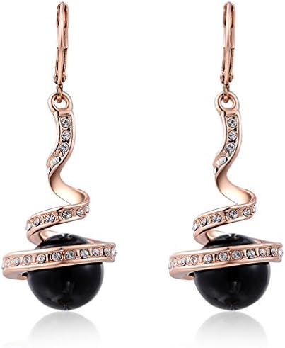 Rose Gold Black Pearl Earrings