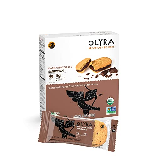 OLYRA Organic Breakfast Sandwiches Biscuits Dark Chocolate Creme Low