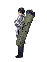 Allnice   Bolsa de transporte de lona duradera para caña de pescar y carrete, bolsa de viaje, con capacidad para 5 polos y agarraderas