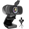 Webcam HD 1080P,Webcam with Microphone, USB Desktop Laptop Camera with 110 Degree Widescreen,Stream Webcam for Calling…