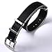 PBCODE Seat Belt Nylon Strap Heavy Duty Military Watch Band Replacement Watch Straps 22mm Black Grey