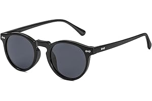 Gleyemor Vintage Polarized Sunglasses for Men Round Sunglasses UV400 Protection Retro Hand-crafted Acetate Frame