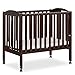 Dream On Me 2-in-1 Folding Portable Compact Mini Baby Crib in Espresso, GreenGuard Gold & JPMA, US Patented Flat Folding System, Locking Wheels,1″ Mattress Pad, Space-Saving Quck Fold Easy Storage