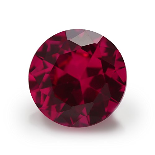 Round Shape Brilliant Cut Loose Synthetic Corundum Stone Loose Syntheic Ruby Gems Syntheic Red Gemstone for Jewelry (10.0mm 50pcs, 5#)