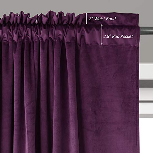 image for Eamior Light Blocking Sound Reducing Rod Pocket Top Velvet Curtains/Dr