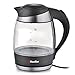 Mueller Austria Electric Kettle Water Heater with SpeedBoil Tech, Glass Tea, Coffee Pot 1.8 Liter Cordless with LED Light, Borosilicate BPA-Free with Auto Shut-Off and Boil-Dry Protection, 1.8L, Black