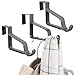 mDesign Modern Over Door Valet Hook - Multi Hanging Storage Garment Organizer Hanger Rack - Single Hooks for Coat, Hoodies, Hat, Scarves, Purse, Belt, and Bath Robe - 3 Pack - Charcoal Gray