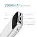 Go4pwr Power Bank Portable Charger 20000mah with LCD Display for Universal Travel Charger for iPhone 8, X, Samsung S8 and More (White)