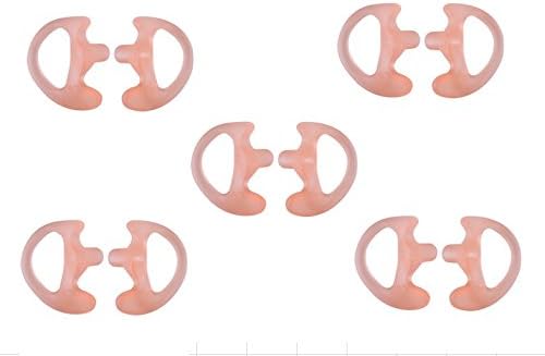 KEYBLU Universal Replacement Soft Silicone Open Ear Insert Earmould for Two Way Radio Earpiece Earmold Coil Tube Audio Kits UV-5R UV-B6 BF-888S UV-B5 (Carnation, 5 Pair Medium)