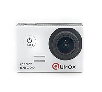 QUMOX SJ5000, Action Sport Kamera, Weiß, Kamera wasserdicht, Full HD, 1080p Video, Helmkamera mit Verbesserten Batterien und 