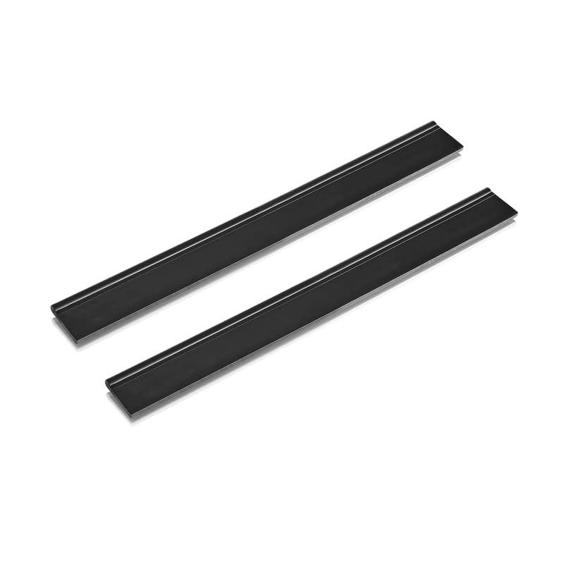 2-Pack Replacement Squeegee Lips for Kärcher WV 2/2 Plus/Premium/WV 45-75 Series - 25x4.5x0.5cm Black Rubber Window Squeegee Wipers, Cleans Shower Doors/Mirrors/Windows & Smooth Surfaces