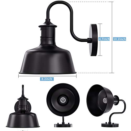 Outdoor Wall Sconce Light with Motion Sensor, QcoQce 2Pack Industrial Vintage Gooseneck Barn