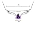 Fashion White Rhodium Plated Heart Purple Synthetic Stone Angel Wings Pendant with Free 18