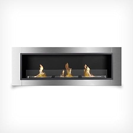 Luxury Gel Fireplace 136 Cm Stainless Steel Wall Mounted Fireplace