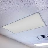 OCTO LIGHTS Magnetic Fluorescent Light Covers for Ceiling Lights 2x4 Gray | Softens fluorescent/LED glare, Magnetic 2x4 install, Class A fire rated, Clean professional look for classrooms and offices
