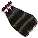 RUIMEISI Brazilian Straight Hair With Closure 3 Bundles Unprocessed Virgin Human Hair Bundles With Lace Closure Inch Part Hair Extensions Natural Color (22/24/26+20 Inch, Three part)