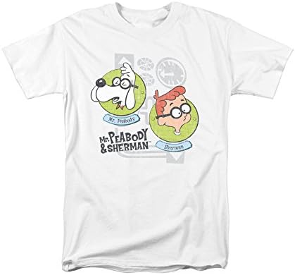 Mr. Peabody & Sherman Cartoon Retro Characters Gadgets Adult T-Shirt
