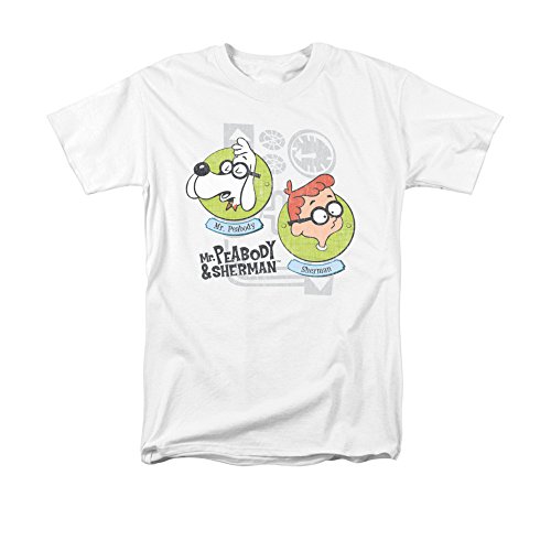 Mr. Peabody & Sherman Cartoon Retro Characters Gadgets Adult T-Shirt