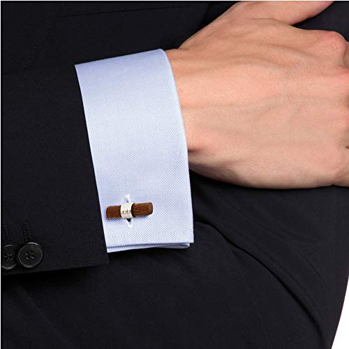 Merit Ocean Natural Wood Cufflinks Men's Wooden Cuff Links Wedding Business with gift box
