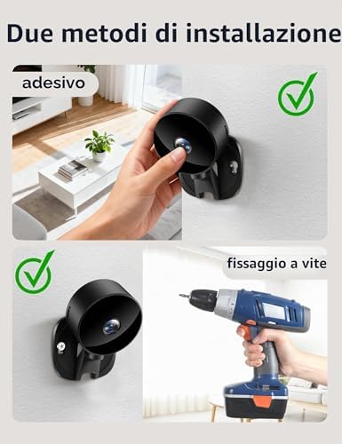 Telecamera Wi-Fi Interno, 1080P FHD Videocamera Sorveglianza per Neonati/Animali con Rilevamento Movimento e Sonoro AI, Visione Notturna, Audio Bidirezionale, Alexa e Google Home, 4-pack