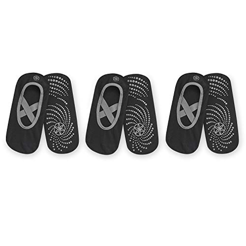 image for Gaiam Grippy Yoga Barre Socks | 3 Pack | Non Slip Sticky Toe Grip Acce