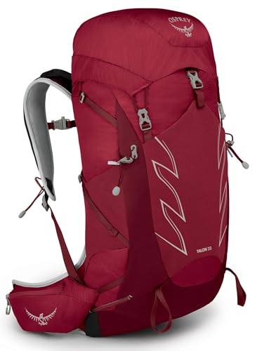 Osprey Talon 33L Men's Hiking Backpack with Hipbelt, Cosmic Red, L/XL