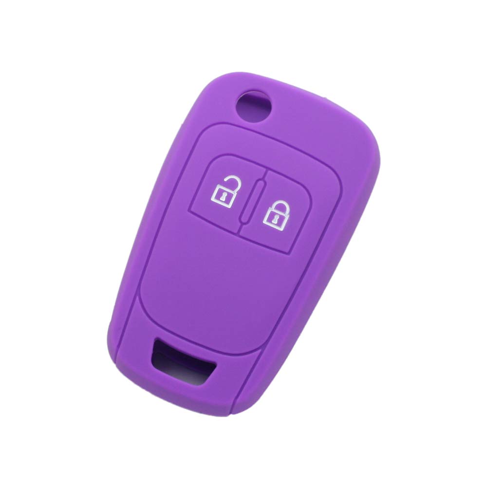 BROVACS Silicone Cover Protector Case Holder Skin Jacket Compatible with OPEL VAUXHALL 2 Button Flip Remote Key Fob CV9624 Purple
