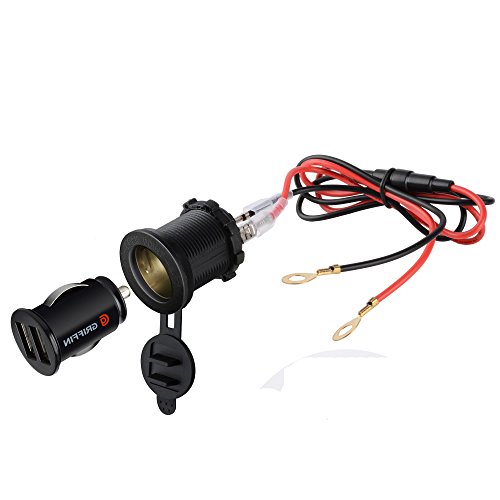 BlueFire 3in1 Waterproof Motorcycle Scooter Cigarette Lighter Socket Power Plug + Dual 3.1A USB Charger Socket + 60CM Power Cable - Thumbnail 7
