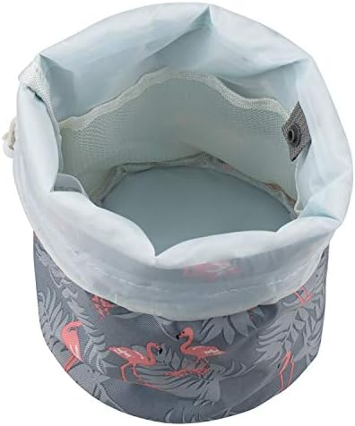 Hedume Set of 4 Travel Makeup Bags with 4 Small Zipper Jewellery Pocket and 4 Mini Transparent PVC Toiletry Pouch, Barrel Foldable Waterproof Cosmetic Organizer, Multifunctional Toiletry Bucket Bags 3 Hedume Set of 4 Travel Makeup Bags with 4 Small Zipper Jewellery Pocket and 4 Mini Transparent PVC Toiletry Pouch, Barrel Foldable Waterproof Cosmetic Organizer, Multifunctional Toiletry Bucket Bags