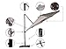 Abba Patio 11ft Patio Offset Hanging Umbrella Outdoor Cantilever Sturdy Umbrella with Crank & Cross Base & Easy Tilt, for Garden, Backyard, Pool and Deck, Tan
