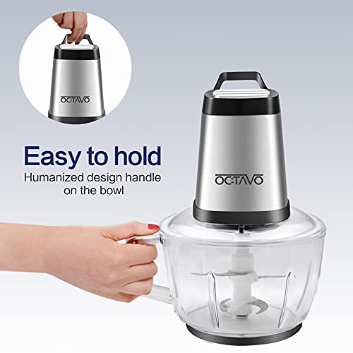 OCTAVO Electric Food Processor, 8Cup Capacity Glass Bowl,300W Meat