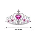 Kicko Tiaras with Pink Heart Stones - 12 Adjustable Pieces - for Kids, Girls, Women, Costume, Dress up, Props, Themed Parties, Weddings, Halloween, Valentine's Day