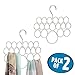 mDesign 18- Loop Metal Closet Scarf Hanger Storage Organizer for Scarves, Leggings Ties, Belts and Shawls - Set of 2, Pearl White