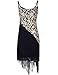 PrettyGuide Women's 1920s Paisley Art Deco Sequin Tassel Glam Party Gatsby Dress Black 6/8
