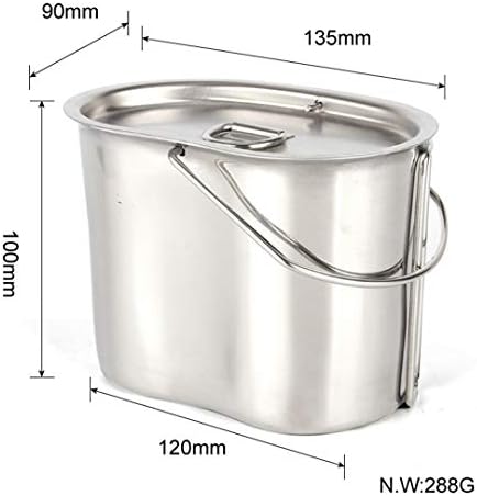 KEHAIWU Outdoor 304 Stainless Steel Army Edition Cup Lunch Box with Hanging Wood Stoves Set