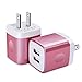 Wall Charger, FiveBox 2Pack Dual Port USB Wall Charger Brick 2.1A Phone Charger Cube Charging Block Plug Charger Box Charging Base for iPhone X/8/6/6s/7 Plus, iPad, Samsung S9 S8 S7 S6, Android, LG