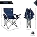 Suzeten Oversized Folding Camping Chairs Quad Arm Chair with Heavy Duty Lumbar Back Support, Cooler Cup Holder, Back Mesh Pocket, Shoulder Strap Carrying Bag, Navy Bluethumb 1